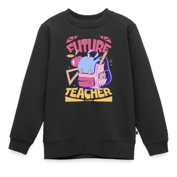 Futur enseignant - Sweat Premium enfant bio - noir - Devant - AI Model Kid Female (0cm)