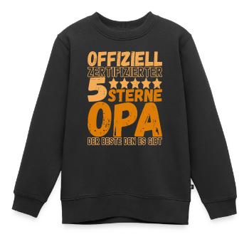 Opa Großvater - Kinder Premium Organic Sweatshirt - Schwarz - Vorne - AI Model Kid Female (0cm)