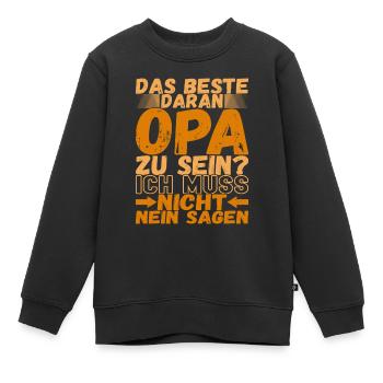 Opa Großvater - Kinder Premium Organic Sweatshirt - Schwarz - Vorne - AI Model Kid Female (0cm)
