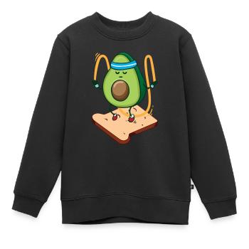 Toast à l’avocat - Sweat Premium enfant bio - noir - Devant - AI Model Kid Female (0cm)