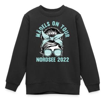 Mädels on Tour Nordsee 2022 - Kinder Premium Organic Sweatshirt - Schwarz - Vorne - AI Model Kid Female (0cm)