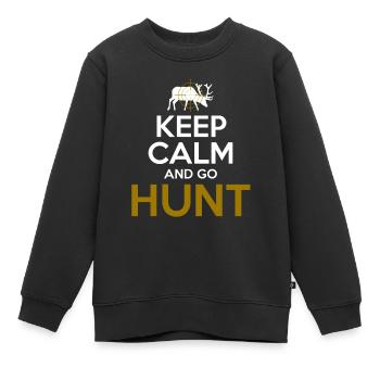 Restez calme et partez à la chasse T-shirt de chasse génial - Sweat Premium enfant bio - noir - Devant - AI Model Kid Female (0cm)