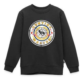 Vintage Hunting Master Awesome Hunting Designs - Kinder Premium Organic Sweatshirt - Schwarz - Vorne - AI Model Kid Female (0cm)