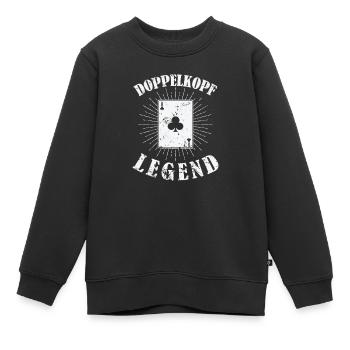 Doppelkopf Legend Kartenspiel Hobby Punkte - Kinder Premium Organic Sweatshirt - Schwarz - Vorne - AI Model Kid Female (0cm)