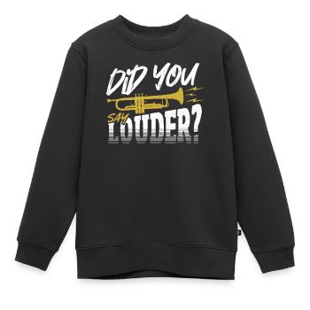 Avez-vous dit plus fort? Trompette Trompette - Sweat Premium enfant bio - noir - Devant - AI Model Kid Female (0cm)