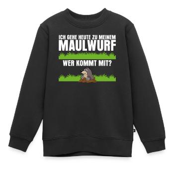 Maulwurf Witz Maulwürfe Maulwurfshügel - Kinder Premium Organic Sweatshirt - Schwarz - Vorne - AI Model Kid Female (0cm)