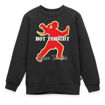 Pas ce soir, j'ai Taichi - Sweat Premium enfant bio - noir - Devant - AI Model Kid Female (0cm)
