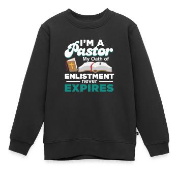Serment de pasteur amusant théologien professeur - Sweat Premium enfant bio - noir - Devant - AI Model Kid Female (0cm)