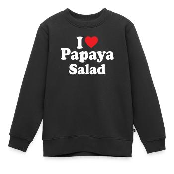 Papaya Salat - Kinder Premium Organic Sweatshirt - Schwarz - Vorne - AI Model Kid Female (0cm)