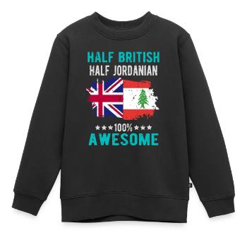 Halb Brite Halb Jordanier - Kinder Premium Organic Sweatshirt - Schwarz - Vorne - AI Model Kid Female (0cm)