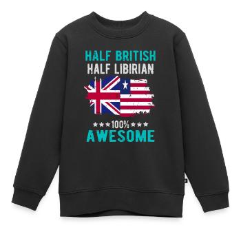 Halb Brite Halb Libyer - Kinder Premium Organic Sweatshirt - Schwarz - Vorne - AI Model Kid Female (0cm)