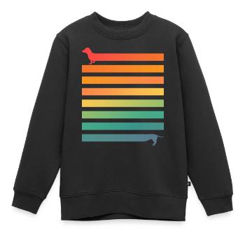 Tenue d’ami de chien, teckel de chien meilleur ami - Sweat Premium enfant bio - noir - Devant - AI Model Kid Female (0cm)
