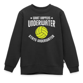 What Happens Underwater Stays Underwater - Water P - Kids Premium Organic Sweatshirt - black - Front - AI Model Kid Female (0cm)