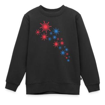 Sternenhimmel In Blau Und Rot - Kinder Premium Organic Sweatshirt - Schwarz - Vorne - AI Model Kid Female (0cm)