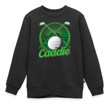 Caddie Golf Golf Golfeur Profession - Sweat Premium enfant bio - noir - Devant - AI Model Kid Female (0cm)