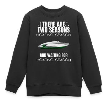 Boot Regatta . Motorboot Motoryacht . Yacht Segeln - Kinder Premium Organic Sweatshirt - Schwarz - Vorne - AI Model Kid Female (0cm)