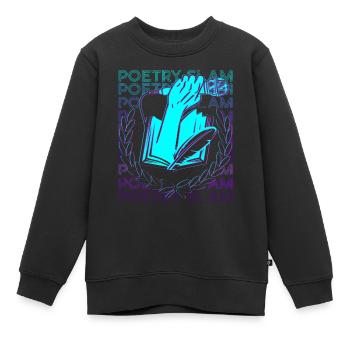 Poésie Slam Poète Poétique Rétro - Sweat Premium enfant bio - noir - Devant - AI Model Kid Female (0cm)