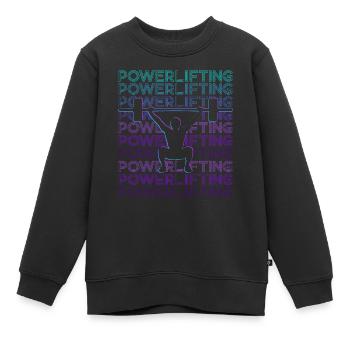 Power Triathlon Powerlifter Rétro - Sweat Premium enfant bio - noir - Devant - AI Model Kid Female (0cm)