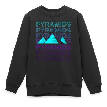 Pyramides Pyramide égyptienne Rétro - Sweat Premium enfant bio - noir - Devant - AI Model Kid Female (0cm)