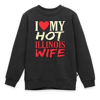 Illinois Frau Geschenk - Kinder Premium Organic Sweatshirt - Schwarz - Vorne - AI Model Kid Female (0cm)