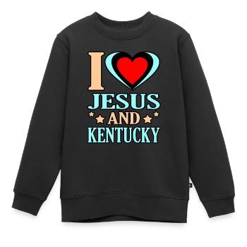 Ich Liebe Jesus Und Kentucky geschenk - Kinder Premium Organic Sweatshirt - Schwarz - Vorne - AI Model Kid Female (0cm)