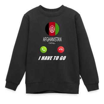 L’Afghanistan qualifie de slogan les drapeaux lusiger - Sweat Premium enfant bio - noir - Devant - AI Model Kid Female (0cm)