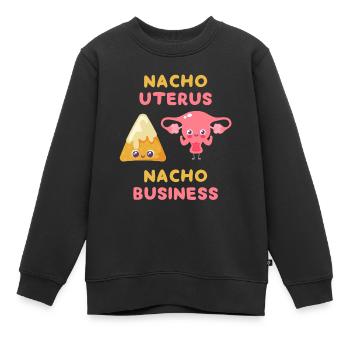 Nacho Utérus Nacho Business - Sweat Premium enfant bio - noir - Devant - AI Model Kid Female (0cm)