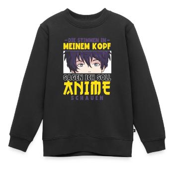 Anime Spruch Weeb Otaku - Kinder Premium Organic Sweatshirt - Schwarz - Vorne - AI Model Kid Female (0cm)