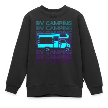 Wohnmobil Camping Wohnmobil Retro - Kinder Premium Organic Sweatshirt - Schwarz - Vorne - AI Model Kid Female (0cm)