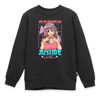Anime Spruch Weeb Otaku - Kinder Premium Organic Sweatshirt - Schwarz - Vorne - AI Model Kid Female (0cm)