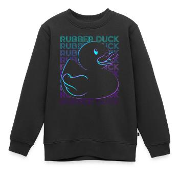 Gummi-Ente Retro - Kinder Premium Organic Sweatshirt - Schwarz - Vorne - AI Model Kid Female (0cm)