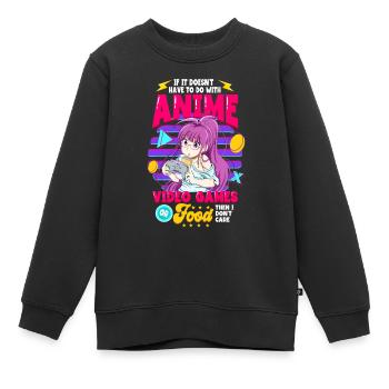 Anime Spruch Weeb Otaku - Kinder Premium Organic Sweatshirt - Schwarz - Vorne - AI Model Kid Female (0cm)