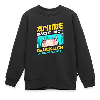 Anime Spruch Weeb Otaku - Kinder Premium Organic Sweatshirt - Schwarz - Vorne - AI Model Kid Female (0cm)