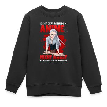 Anime Spruch Weeb Otaku - Kinder Premium Organic Sweatshirt - Schwarz - Vorne - AI Model Kid Female (0cm)