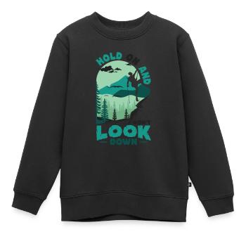 Ne regardez pas vers le bas Bloc, escalade. - Sweat Premium enfant bio - noir - Devant - AI Model Kid Female (0cm)