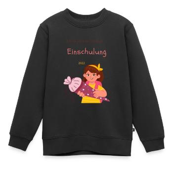 Schulkind zur Einschulung 2022 - Kinder Premium Organic Sweatshirt - Schwarz - Vorne - AI Model Kid Female (0cm)
