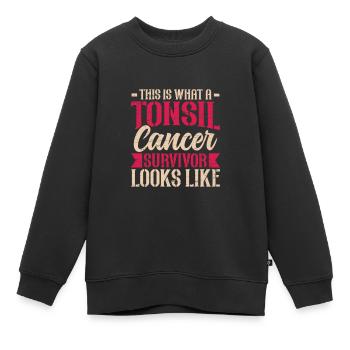 Amygdalectomie survivante aux amandes Drôle - Sweat Premium enfant bio - noir - Devant - AI Model Kid Female (0cm)