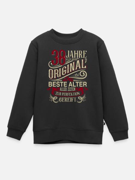 38. Geburtstag Vintage Retro - Kinder Premium Organic Sweatshirt - Schwarz
