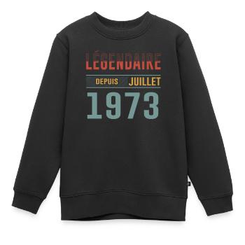 Légendaire Depuis Juillet 1973 Anniversaire Cadeau - Sweat Premium enfant bio - noir - Devant - AI Model Kid Female (0cm)