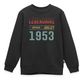 Légendaire Depuis Juillet 1953 Anniversaire Cadeau - Sweat Premium enfant bio - noir - Devant - AI Model Kid Female (0cm)