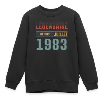 Légendaire Depuis Juillet 1983 Anniversaire Cadeau - Sweat Premium enfant bio - noir - Devant - AI Model Kid Female (0cm)