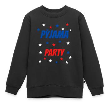 PYJAMA PARTY BLEU BLANC ROUGE ÉTOILES - Sweat Premium enfant bio - noir - Devant - AI Model Kid Female (0cm)