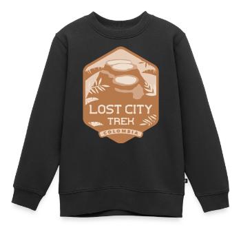 Lost City Trek - Kolumbien - Kinder Premium Organic Sweatshirt - Schwarz - Vorne - AI Model Kid Female (0cm)