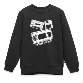 Never Forget Audio Cassette Tape - Kinder Premium Organic Sweatshirt - Schwarz - Vorne - AI Model Kid Female (0cm)