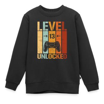 13. Geburtstag Level 13 unlocked - Kinder Premium Organic Sweatshirt - Schwarz - Vorne - AI Model Kid Female (0cm)
