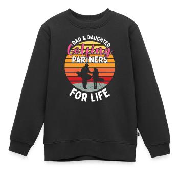 Père et fille Partenaire de golf Partner Look - Sweat Premium enfant bio - noir - Devant - AI Model Kid Female (0cm)