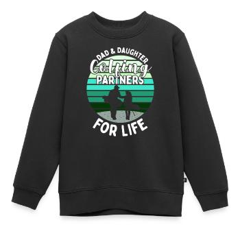 Père et fille Partenaire de golf Partner Look - Sweat Premium enfant bio - noir - Devant - AI Model Kid Female (0cm)