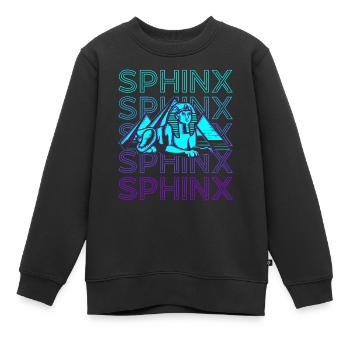 Sphinx Égyptien Satue Grand Sphinx de Gizeh Ret - Sweat Premium enfant bio - noir - Devant - AI Model Kid Female (0cm)