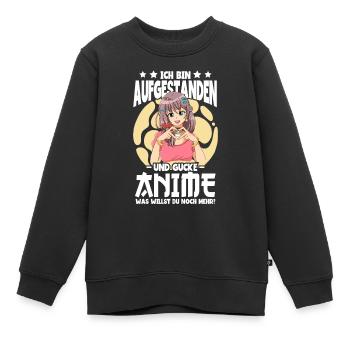 Anime Spruch Weeb Otaku - Kinder Premium Organic Sweatshirt - Schwarz - Vorne - AI Model Kid Female (0cm)
