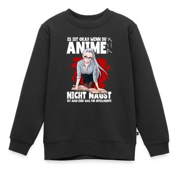 Anime disant Weeb Otaku - Sweat Premium enfant bio - noir - Devant - AI Model Kid Female (0cm)